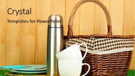  Presentation with metal - Beautiful theme featuring thermic - metal thermos with cups plates backdrop and a  colored foreground