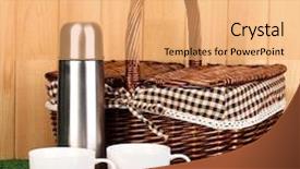  Presentation with grass - Colorful PPT theme enhanced with thermic - metal thermos with cups backdrop and a  colored foreground