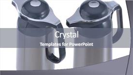  Presentation with flasks - Beautiful presentation design featuring thermic - thermo flasks on the white backdrop and a gray colored foreground
