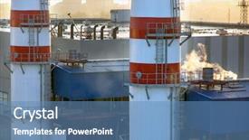  Presentation with thermal power plant - Amazing slide set having thermoelectric - pipes of thermal power plant backdrop and a teal colored foreground