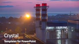  Presentation with thermal power plant - Beautiful PPT layouts featuring thermoelectric - pipes of thermal power plant backdrop and a tawny brown colored foreground