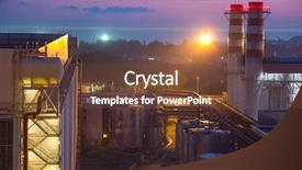  Presentation with thermal power plant - PPT theme enhanced with thermoelectric - pipes of thermal power plant background and a tawny brown colored foreground