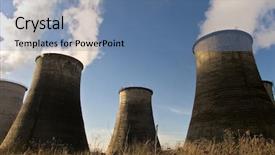  Presentation with thermal power station boiler - Audience pleasing slide set consisting of thermoelectric power station backdrop and a ocean colored foreground