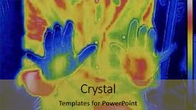  Presentation with imaging - Audience pleasing PPT layouts consisting of thermography - thermal imaging of human hands backdrop and a gold colored foreground