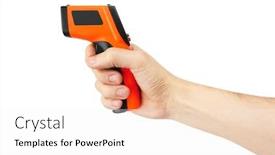  Presentation with waiter hand in white glove - Presentation featuring thermometer-for-diagnostic-in-hand background and a white colored foreground