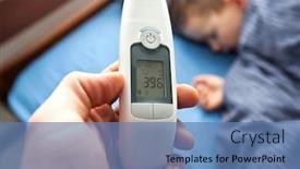  Presentation with temperature - PPT layouts with thermometer-in-a-man-s background and a teal colored foreground