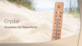  Presentation with beach ball sand dunes - PPT layouts enhanced with thermometer-in-sand background and a cream colored foreground