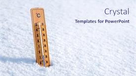  Presentation with snow - Colorful presentation theme enhanced with thermometer-in-the-snow-background backdrop and a sky blue colored foreground