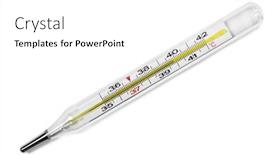  Presentation with mercury - Beautiful presentation featuring thermometer indicating a high temperature of 39 8 degrees celsius mercury model isolated on white backdrop and a white colored foreground