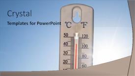  Presentation with heat - Slides featuring thermometer-over-38-degrees-heat background and a light blue colored foreground