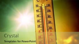  Presentation with heat - Presentation having thermometer-over-38-degrees-heat background and a mint green colored foreground