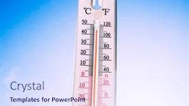  Presentation with heat - Presentation design featuring thermometer-over-38-degrees-heat background and a sky blue colored foreground
