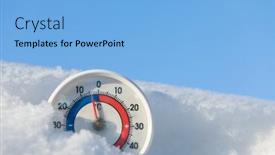  Presentation with temperature - Slide deck featuring thermometer-with-celsius-scale background and a light blue colored foreground