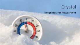  Presentation with winter weather - PPT theme with thermometer-with-celsius-scale background and a light blue colored foreground