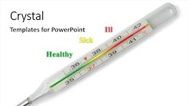  Presentation with yellow green - PPT theme consisting of thermometer with green-yellow-red background and a white colored foreground