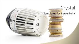  Presentation with head - Presentation theme having thermostatic-valve-head-with-coins background and a white colored foreground