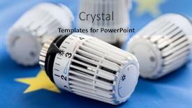  Presentation with energy crisis - Presentation having thermostatic-valve-on-european-union background and a light blue colored foreground