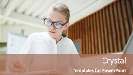  Presentation with student writing teacher - Beautiful PPT layouts featuring thesis - diligent student or young specialist backdrop and a coral colored foreground