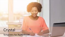  Presentation with thesis - Slide deck featuring thesis - people technology and education concept background and a coral colored foreground