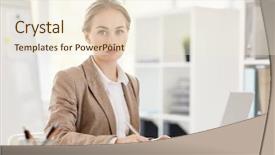  Presentation with research - Amazing presentation having thesis management - young analyst making research backdrop and a  colored foreground