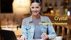  Presentation with accountant - Presentation design enhanced with thesis management - young female accountant sitting background and a tawny brown colored foreground