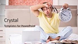  Presentation with young college student diagnosis of chlamydia - Cool new PPT theme with thesis management - young student studying in bed backdrop and a  colored foreground