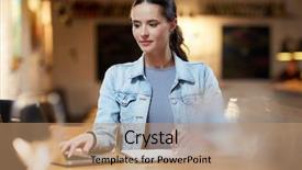  Presentation with internet cafe - Presentation having thesis management - young woman browsing the internet background and a coral colored foreground