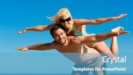  Presentation with love between man and woman - Slide deck featuring they are feeling visibly free background and a teal colored foreground