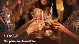  Presentation with celebrate - Cool new PPT theme with they celebrate at party backdrop and a tawny brown colored foreground