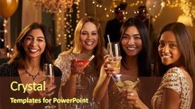  Presentation with celebrate - Colorful PPT layouts enhanced with they celebrate at party backdrop and a tawny brown colored foreground