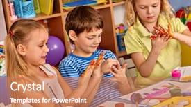  Presentation with art craft - Slide set enhanced with they get their hands dirty background and a coral colored foreground