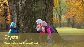  Presentation with play children - Presentation theme consisting of they play hide and seek background and a tawny brown colored foreground