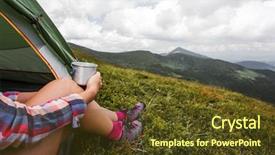  Presentation with hot tea - PPT layouts consisting of they tent with hot tea background and a tawny brown colored foreground