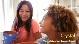  Presentation with teen girl tech - PPT theme enhanced with her older girlfriend holding plant background and a tawny brown colored foreground