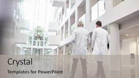  Presentation with walk - Amazing slides having they walk through hospital backdrop and a light gray colored foreground