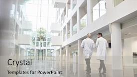  Presentation with walk - Audience pleasing theme consisting of they walk through hospital backdrop and a light gray colored foreground