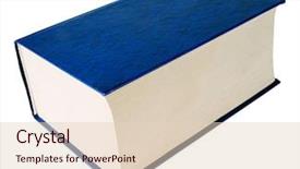  Presentation with five sided blue to white - Audience pleasing presentation consisting of thick blue book on white backdrop and a lemonade colored foreground