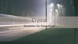  Presentation with asphalt road - Cool new theme with thick-fog-above-the-asphalt backdrop and a soft green colored foreground