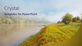  Presentation with nature river - PPT theme having thick-fog-covered-the-dniester background and a light blue colored foreground