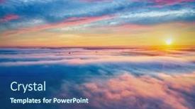  Presentation with river valley - Slide deck consisting of thick-fog-covered-the-river background and a ocean colored foreground