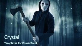  Presentation with dark forest - PPT theme consisting of thick forest with foggy mysterious background and a ocean colored foreground