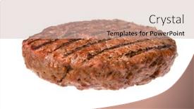  Presentation with hamburger - Amazing theme having thick-juicy-hamburger-patty-cooked backdrop and a soft green colored foreground