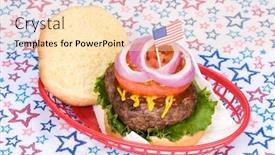  Presentation with hamburger - Slide set having thick-juicy-hamburger background and a lemonade colored foreground