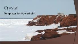  Presentation with sandstone - Colorful PPT layouts enhanced with thick-layer-of-encroaching-ice backdrop and a light blue colored foreground