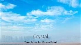  Presentation with fog - PPT theme enhanced with thick morning fog in the summer field background and a light blue colored foreground