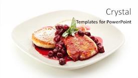 Presentation with pancake - Audience pleasing PPT theme consisting of thick-pancake-with-berries backdrop and a white colored foreground