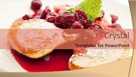  Presentation with pancake - Presentation theme with thick-pancake-with-berries background and a coral colored foreground