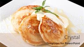  Presentation with pancake - Beautiful slide deck featuring big white lion sit in the zoo backdrop and a dark gray colored foreground