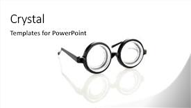  Presentation with thick glasses - Audience pleasing presentation consisting of thick reading glasses on white backdrop and a white colored foreground