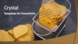 Presentation with potato chips - Colorful slide set enhanced with thick ridge cut potato chips backdrop and a  colored foreground